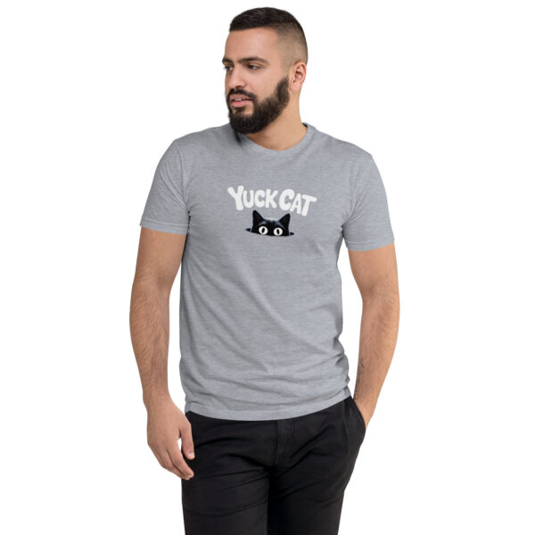 mens-fitted-t-shirt-heather-grey-front-68a37c81f267d.jpg Cat Print Short Sleeve T-shirt