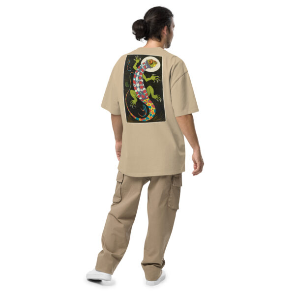 oversized-faded-t-shirt-faded-khaki-back-689d625ec959f.jpg Lizard Print Oversized faded t-shirt