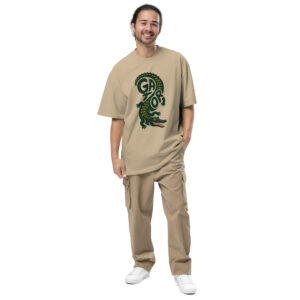ALLIGATOR Print Oversized faded t-shirt