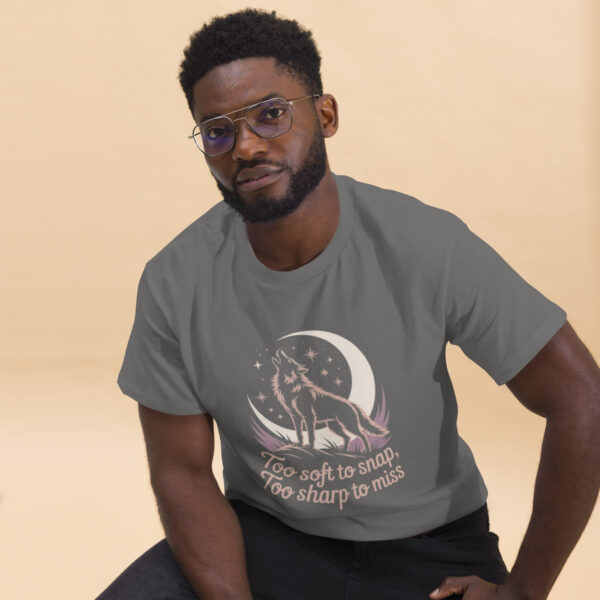 unisex-classic-tee-charcoal-front-2-68a4f720d9a93.jpg Wolf Print Unisex classic tee