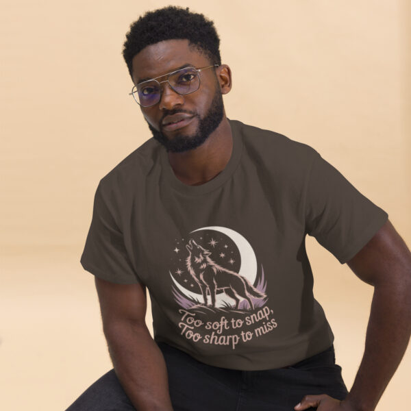 unisex-classic-tee-dark-chocolate-front-2-68a4f720d9bdf.jpg Wolf Print Unisex classic tee
