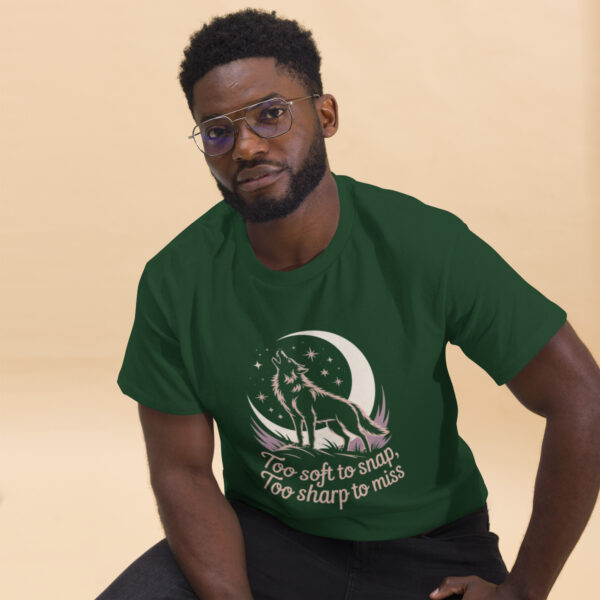 unisex-classic-tee-forest-green-front-2-68a4f720da16f.jpg Wolf Print Unisex classic tee