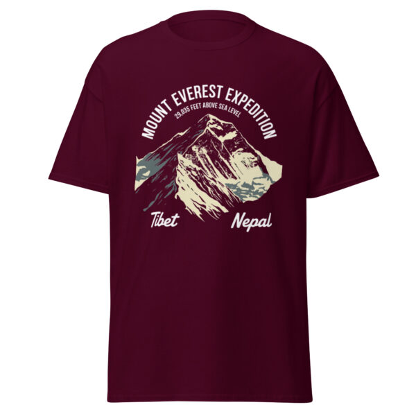 unisex-classic-tee-maroon-front-68a5c959f32dc.jpg Mount Everest Print Unisex classic tee
