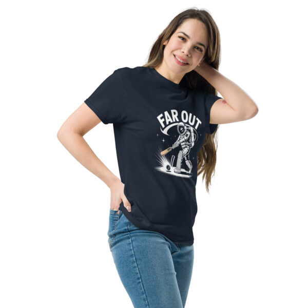 unisex-classic-tee-navy-left-front-68a781097f673.jpg Far Out Print Unisex classic tee