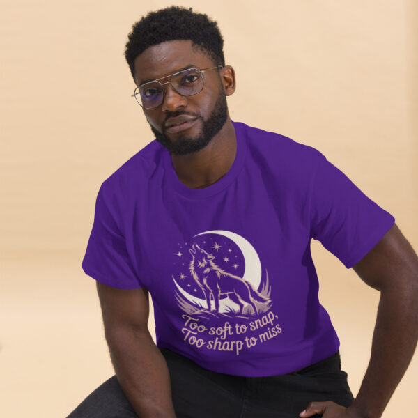 unisex-classic-tee-purple-front-2-68a4f720da053.jpg Wolf Print Unisex classic tee