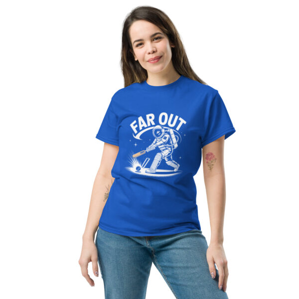 unisex-classic-tee-royal-front-68a781097ea86.jpg Far Out Print Unisex classic tee