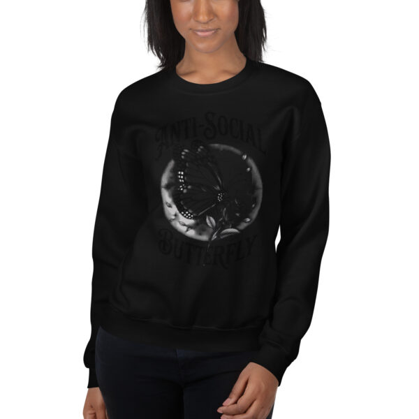 unisex-crew-neck-sweatshirt-black-front-68ab684b771b1.jpg Anti-Social Print Unisex Sweatshirt