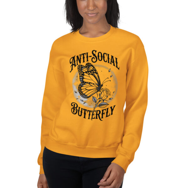 unisex-crew-neck-sweatshirt-gold-front-68ab684b77f87.jpg Anti-Social Print Unisex Sweatshirt