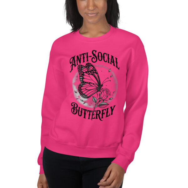 unisex-crew-neck-sweatshirt-heliconia-front-68ab684b7807e.jpg Anti-Social Print Unisex Sweatshirt