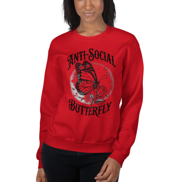 unisex-crew-neck-sweatshirt-red-front-68ab684b77c96.jpg Anti-Social Print Unisex Sweatshirt