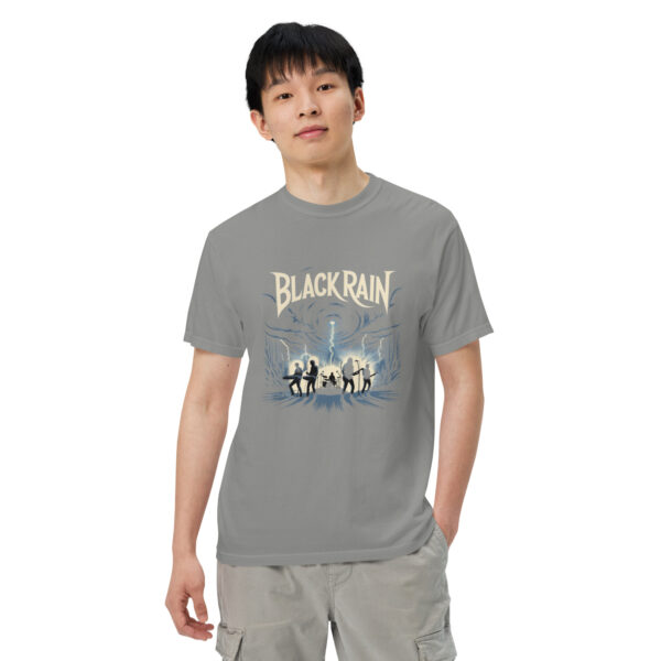 unisex-garment-dyed-heavyweight-t-shirt-grey-front-2-68a033f7b593a.jpg Black Rain Print Unisex garment-dyed heavyweight t-shirt