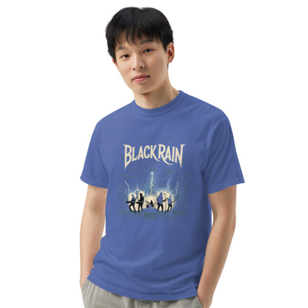 unisex-garment-dyed-heavyweight-t-shirt-mystic-blue-front-3-68a033f7b70c7.jpg Black Rain Print Unisex garment-dyed heavyweight t-shirt