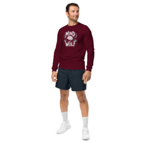 unisex-long-sleeve-tee-maroon-left-front-68a035407be57.jpg Mind of Wolf Print Unisex Long Sleeve Tee