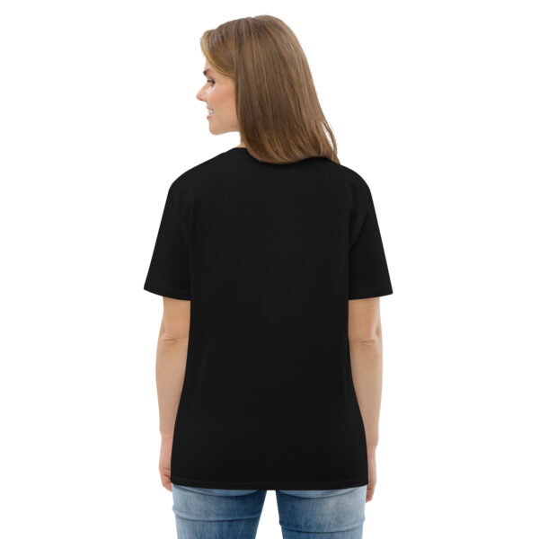 unisex-organic-cotton-t-shirt-black-back-689cca97589b6.jpg Good Luck Print Unisex organic cotton t-shirt