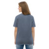 unisex-organic-cotton-t-shirt-dark-heather-blue-back-689cca9758acf.jpg Good Luck Print Unisex organic cotton t-shirt