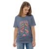 unisex-organic-cotton-t-shirt-dark-heather-blue-front-2-689cca975982b.jpg Good Luck Print Unisex organic cotton t-shirt