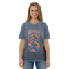 unisex-organic-cotton-t-shirt-dark-heather-blue-front-689cca9757c3d.jpg Good Luck Print Unisex organic cotton t-shirt