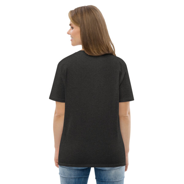 unisex-organic-cotton-t-shirt-dark-heather-grey-back-689cca9758b5a.jpg Good Luck Print Unisex organic cotton t-shirt