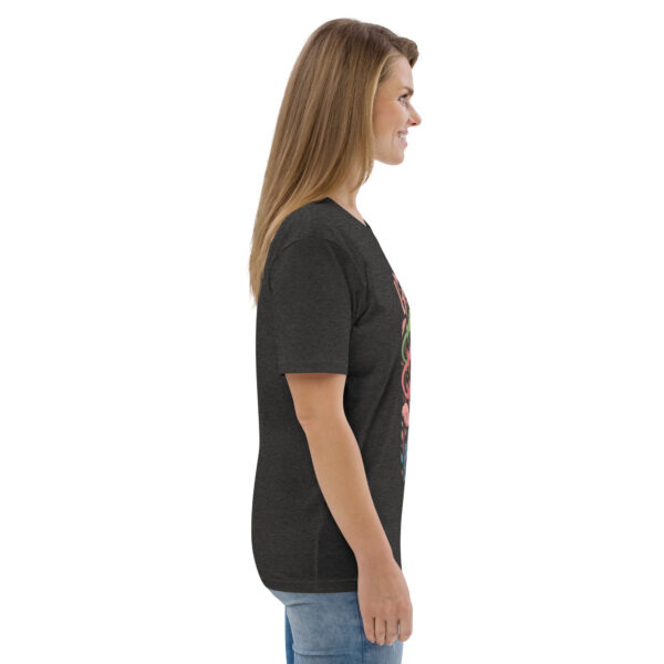 unisex-organic-cotton-t-shirt-dark-heather-grey-right-689cca975d90c.jpg Good Luck Print Unisex organic cotton t-shirt
