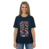 unisex-organic-cotton-t-shirt-french-navy-front-689cca9757d5b.jpg Good Luck Print Unisex organic cotton t-shirt