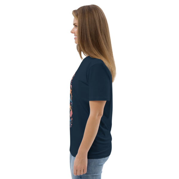 unisex-organic-cotton-t-shirt-french-navy-left-689cca975e6d0.jpg Good Luck Print Unisex organic cotton t-shirt