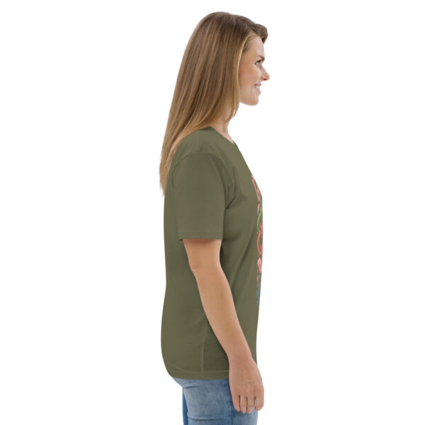 unisex-organic-cotton-t-shirt-khaki-right-689cca975da1f.jpg Good Luck Print Unisex organic cotton t-shirt