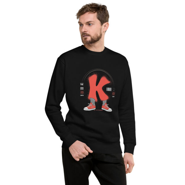 unisex-premium-sweatshirt-black-front-68a5ff4a9d113.jpg K Print Unisex Premium Sweatshirt