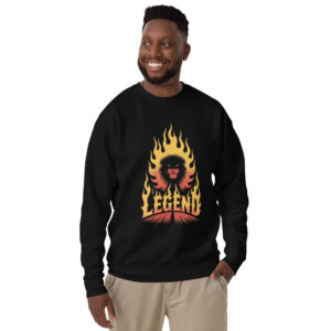unisex-premium-sweatshirt-black-front-68ab5ae9e7b36.jpg Legend Print Unisex Premium Sweatshirt