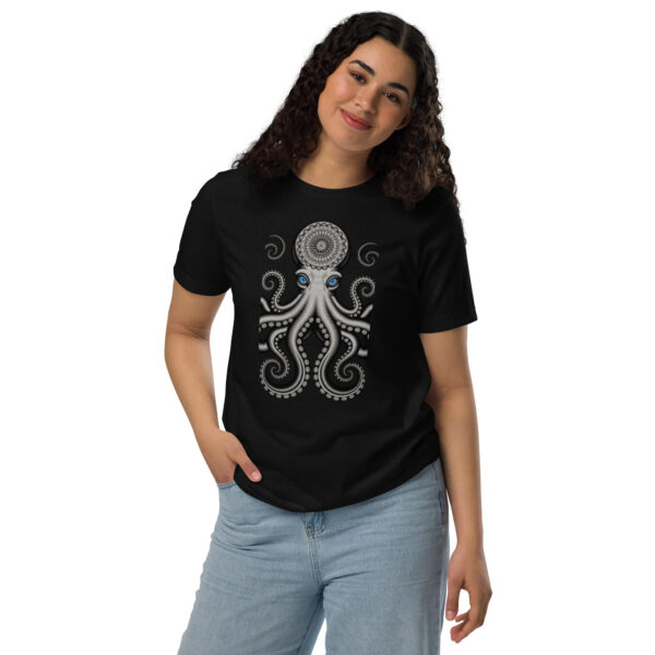 unisex-staple-eco-t-shirt-black-front-68a33ce8b1331.jpg Octopus Print Unisex staple eco t-shirt